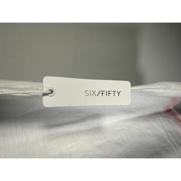 NWT Six/Fifty Women’s White Sleeveless V-Neck Tank Top Pink Trim Size XL - Picture 6 of 6